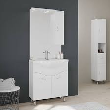 Mueble de Baño 75 cm Blanco Brillo con 2 Puertas