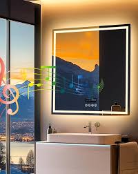 Espejo Baño LED Bluetooth LUVODI 80x80 cm